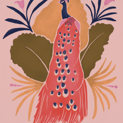 Peacock Garden Art Print *signed