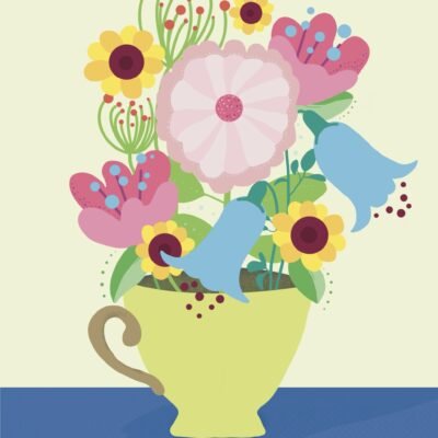 Tea Blossoms Art Print digitally created by Joyce Richards